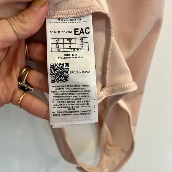 Guess | Soft Pink Velour Mock Neck Bodysuit - Picture 5 of 8